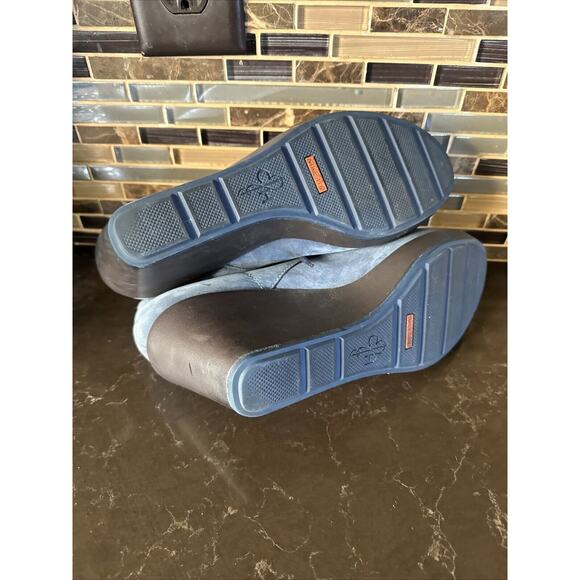 Cole Haan X Air Women's Ankle Boots Booties Wedge Size 9 B Cornflower Blue Suede - Picture 8 of 10